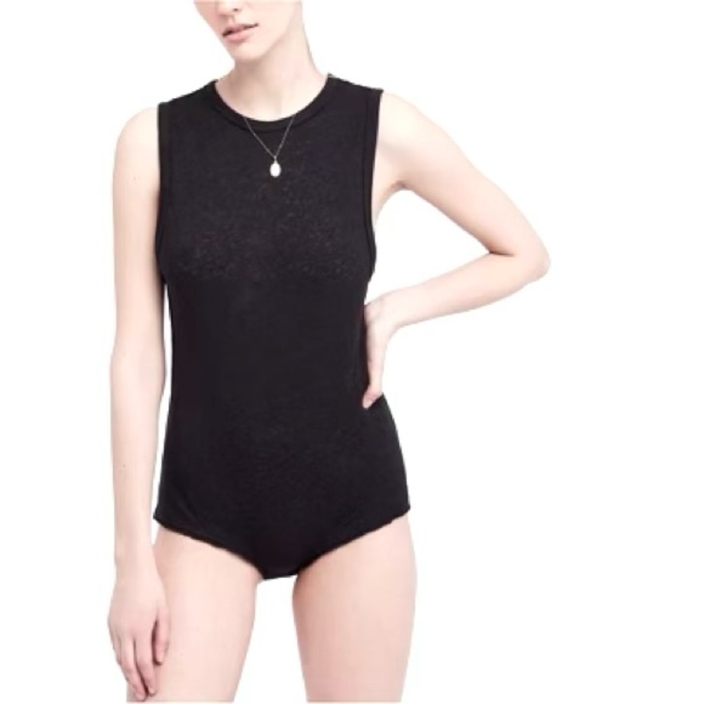 Zara Charcoal Gray Bodysuit Medium Large Crewneck